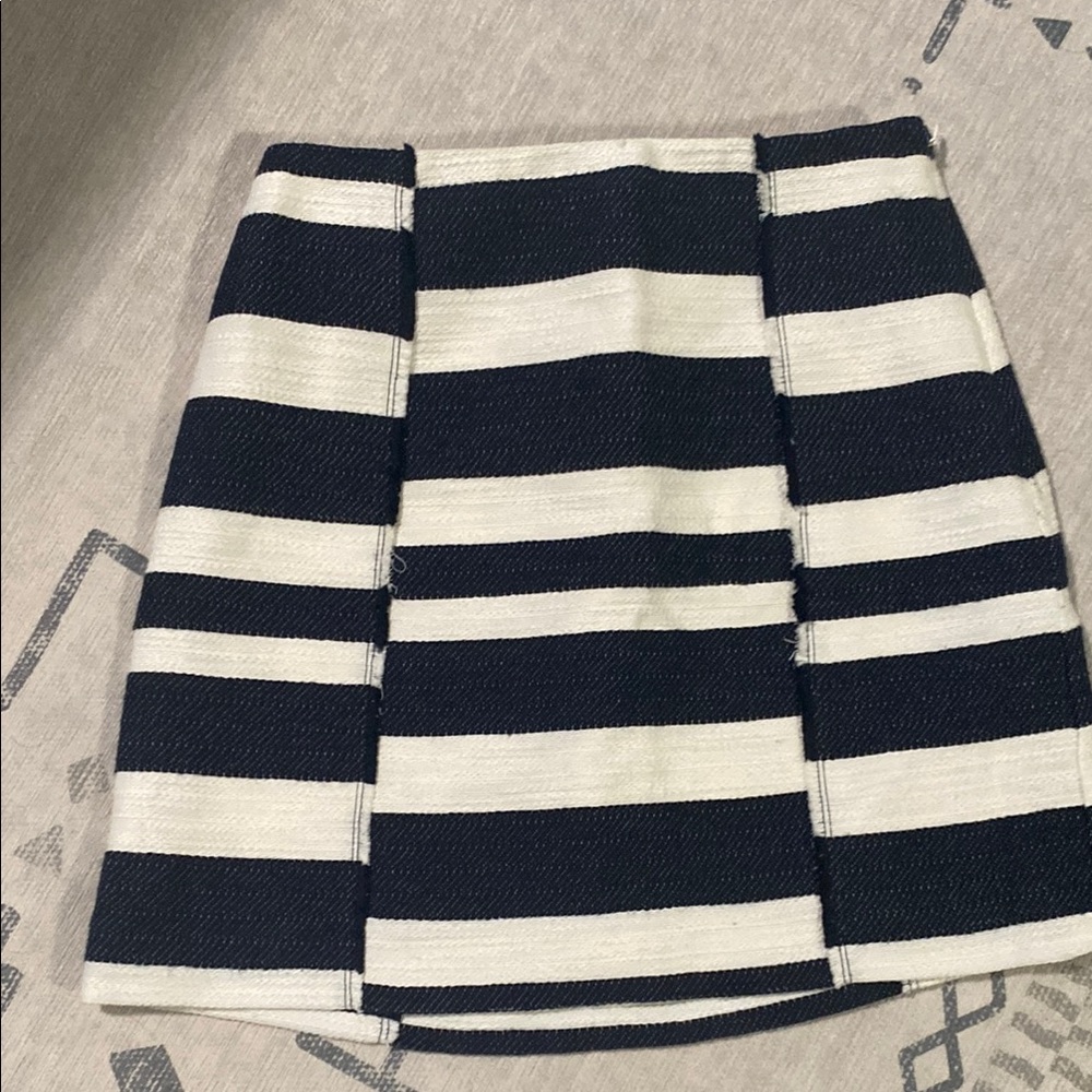 LOFT Blue and Black Mini Pencil Skirt